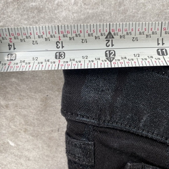 Rag & Bone Legging Jeans Size 27 Black Waxed Skinny Textured Stretch Jegging - Picture 9 of 11